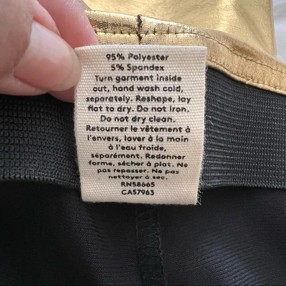 Open Edit Gold Lamé Leggings - Picture 6 of 6